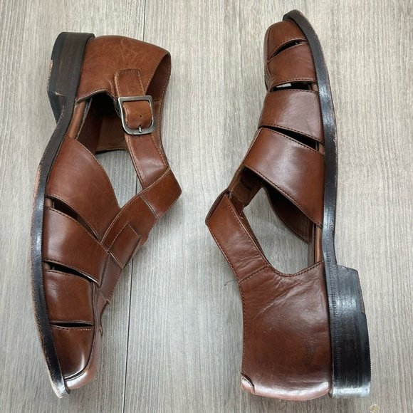 Cole Haan Shoes Mens Size 8.5 D Resort Fisherman Woven Comfort Leather Brown main image 8